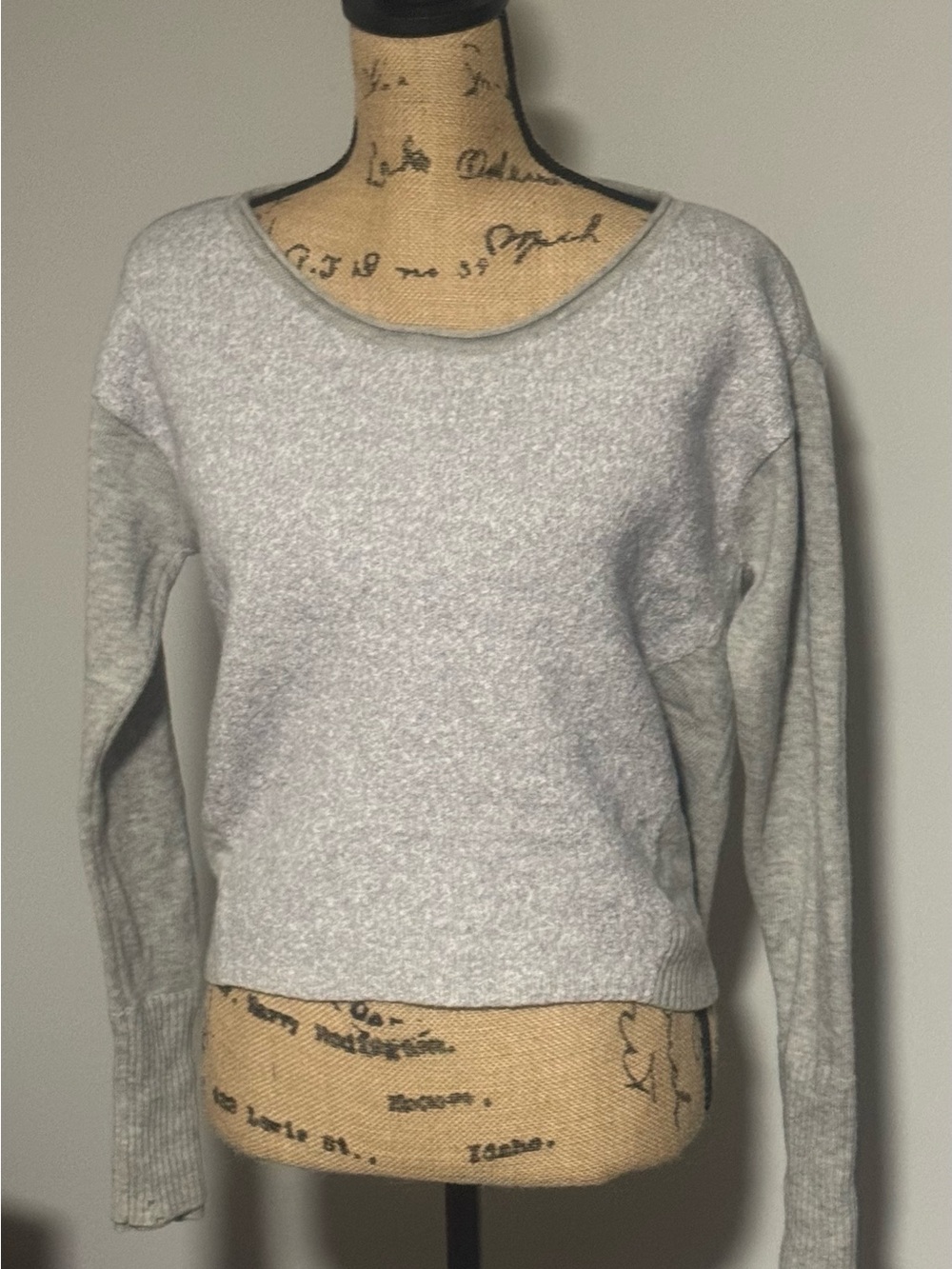 Athleta Light Gray Crewneck Wool Sweater